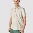 Tech Linen Bowling Short Sleeve Shirt Sandshell Stripe