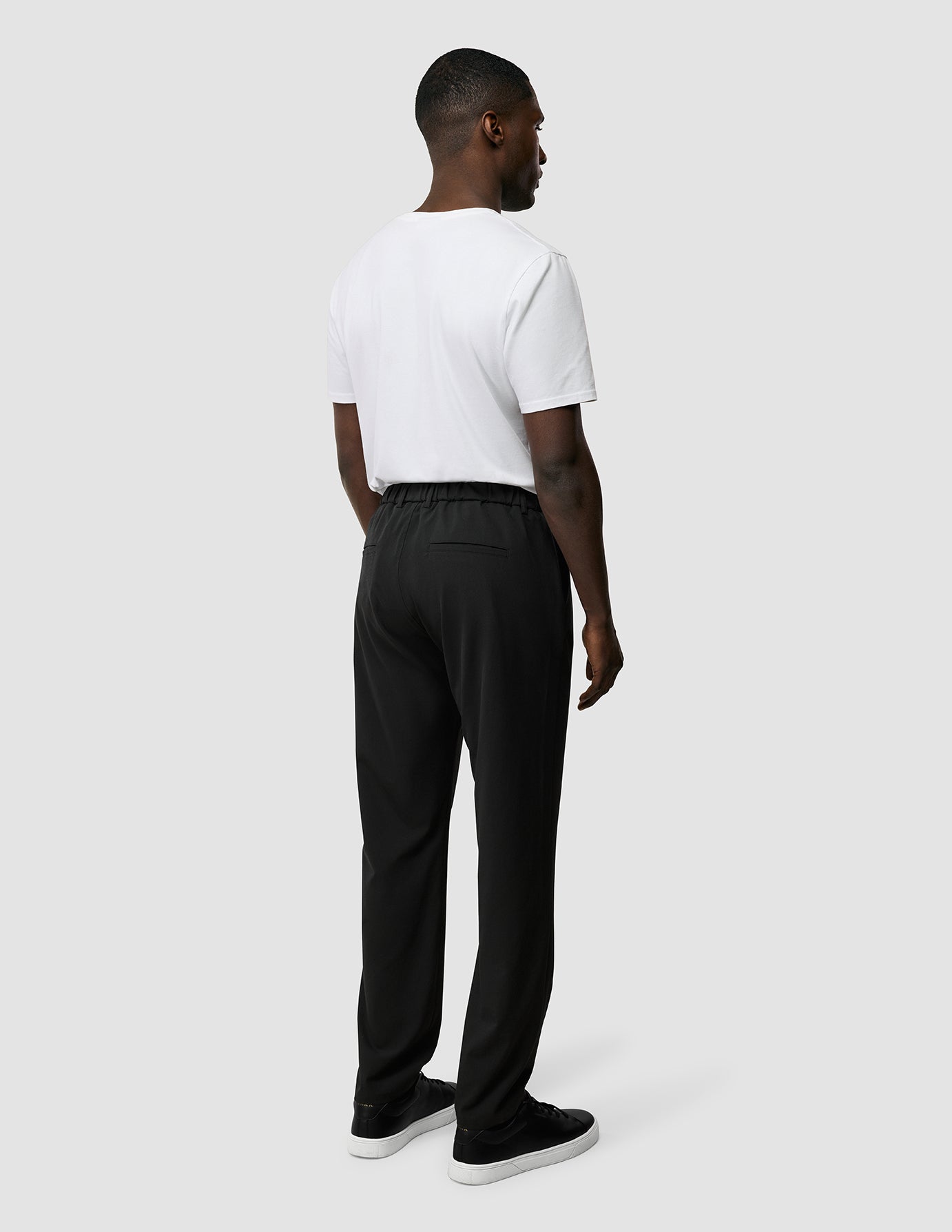 Tech Linen Elastic Pants Black