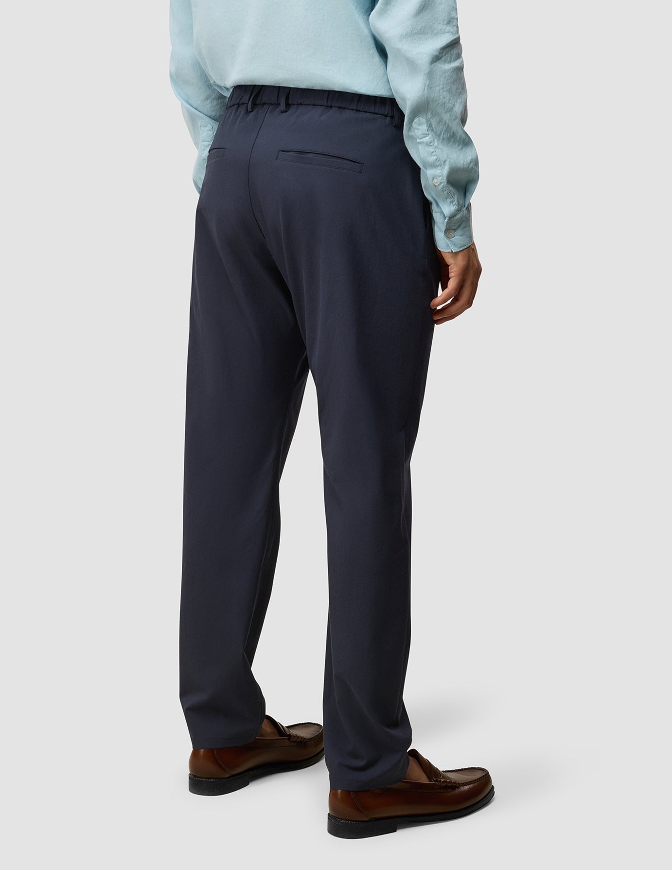 Tech Linen Elastic Pants Midnight Blue