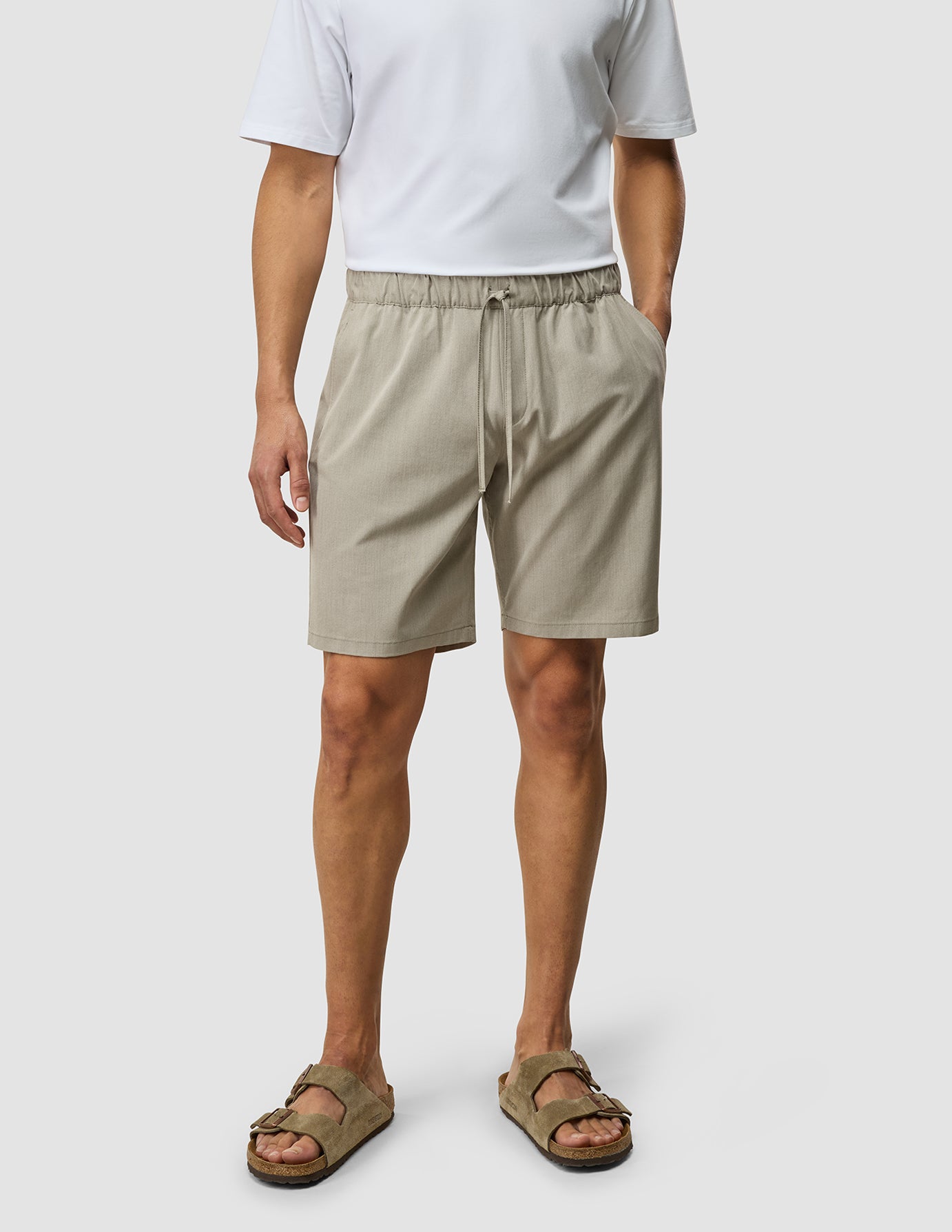 Tech Linen Elastic Shorts Sandshell