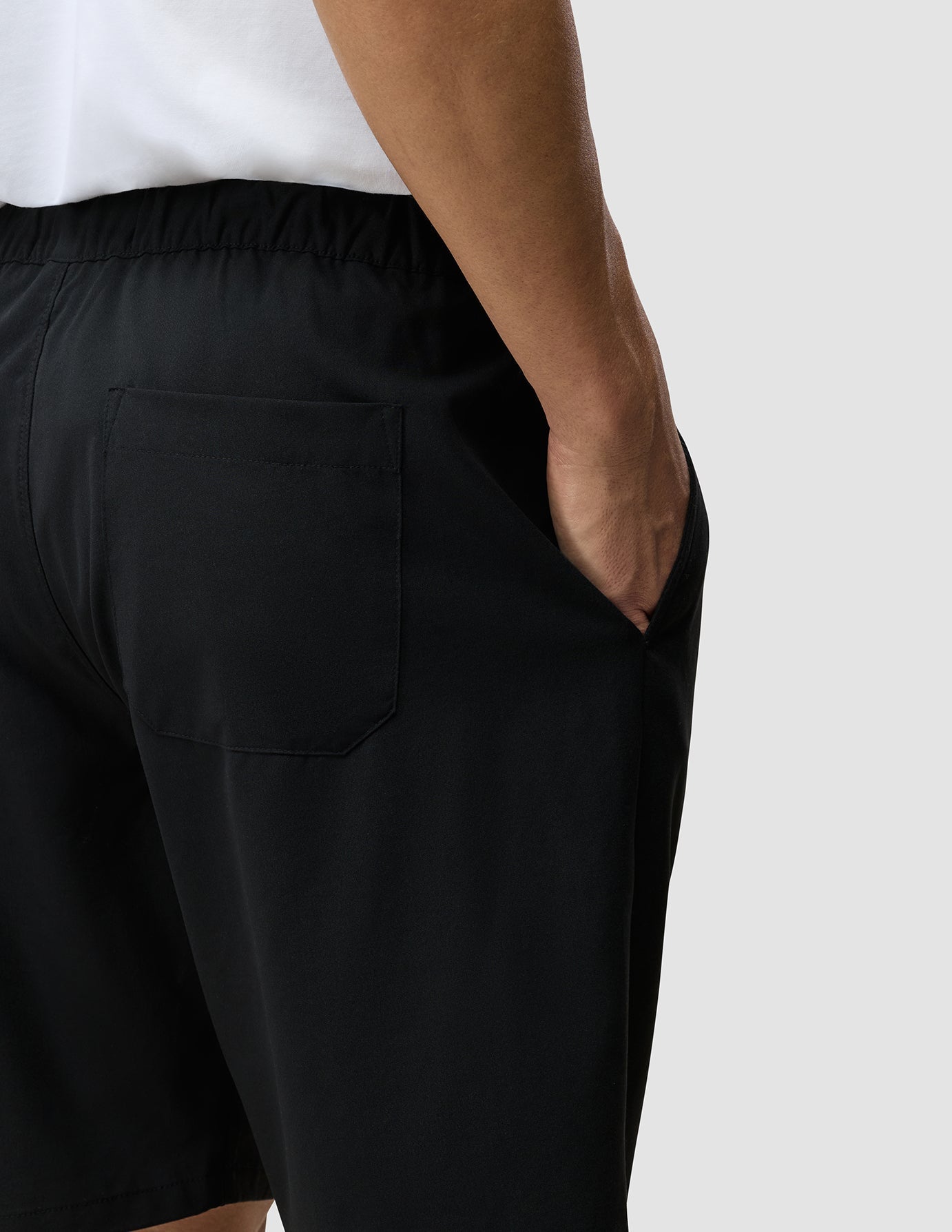 Tech Linen Elastic Shorts Black