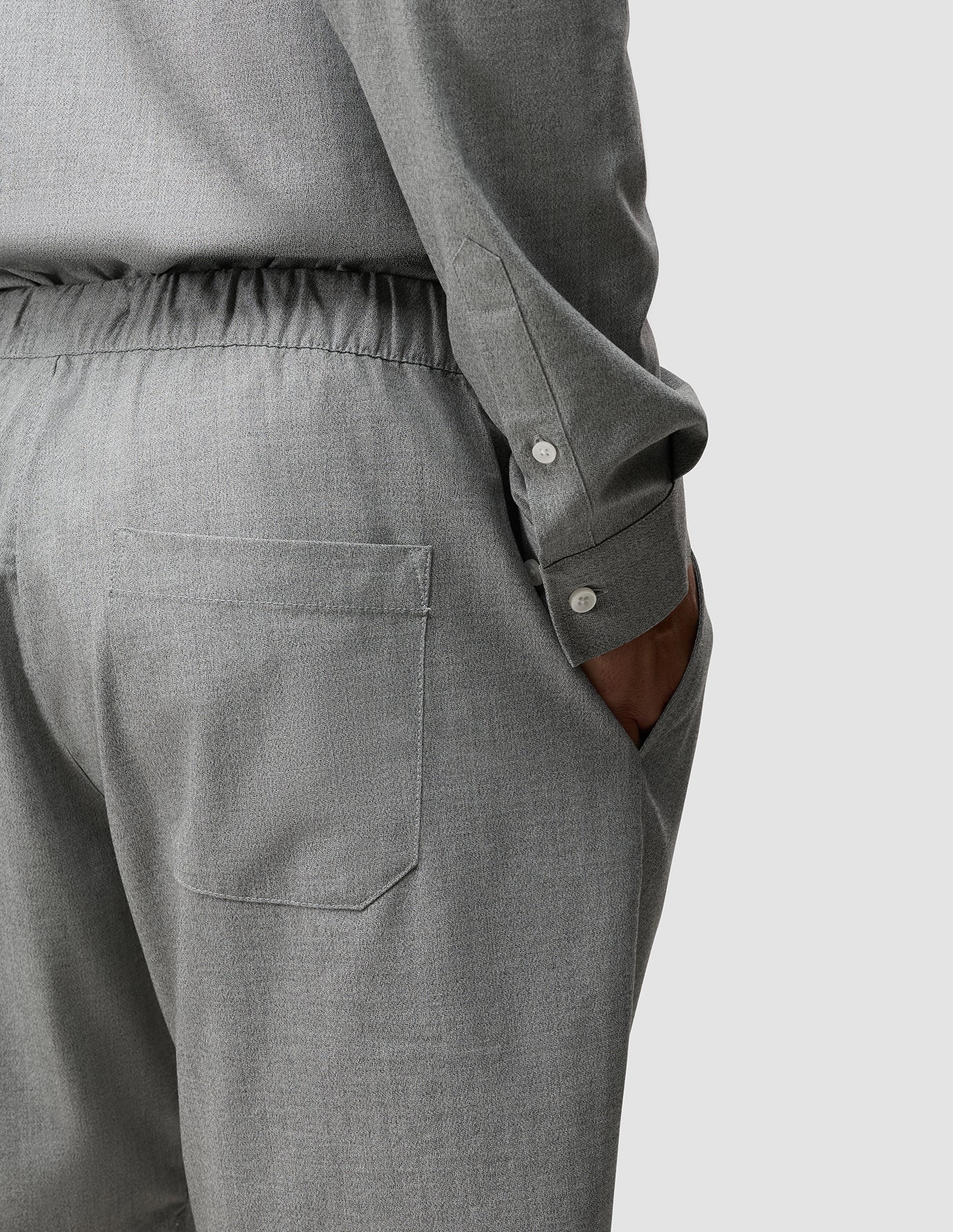 Tech Linen Elastic Shorts Charcoal