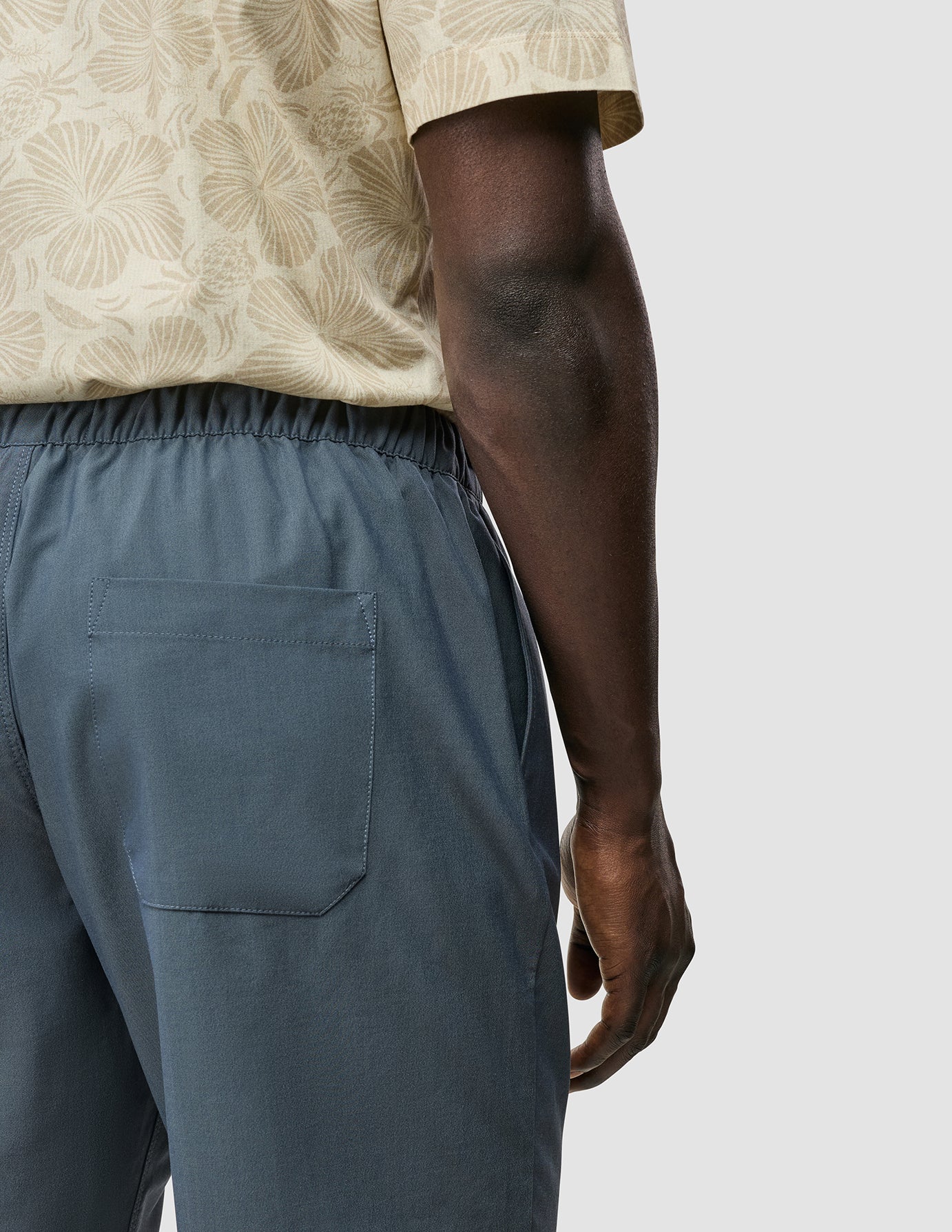 Tech Linen Elastic Shorts Navy