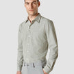 Tech Linen Casual Shirt Green Stripe