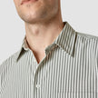 Tech Linen Casual Shirt Green Stripe