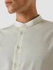 Tech Linen Mandarin Long Sleeve Shirt White