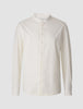 Tech Linen Mandarin Long Sleeve Shirt White