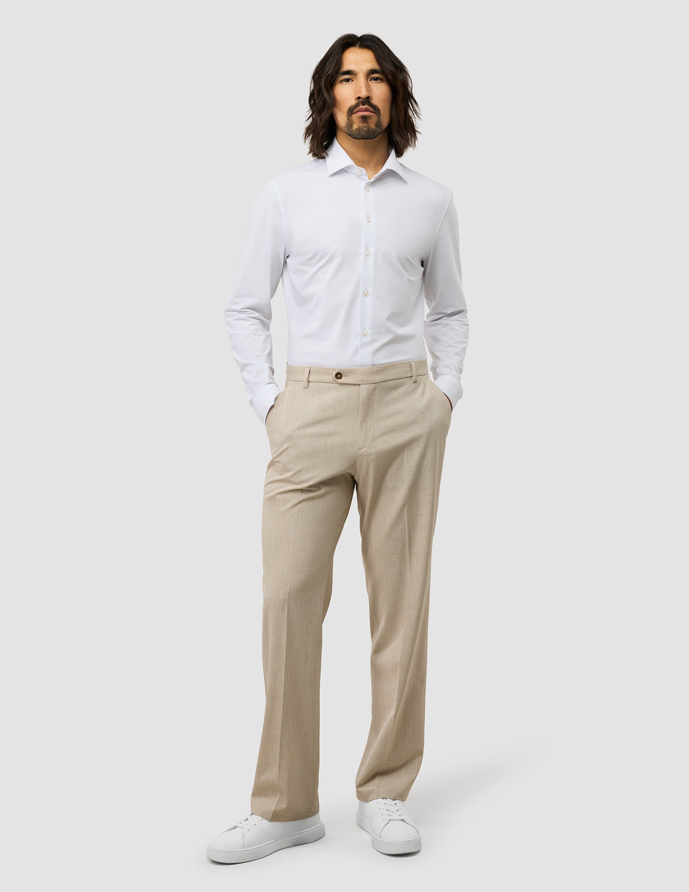 Tech Linen Suit Pants Relaxed Fit Sandshell