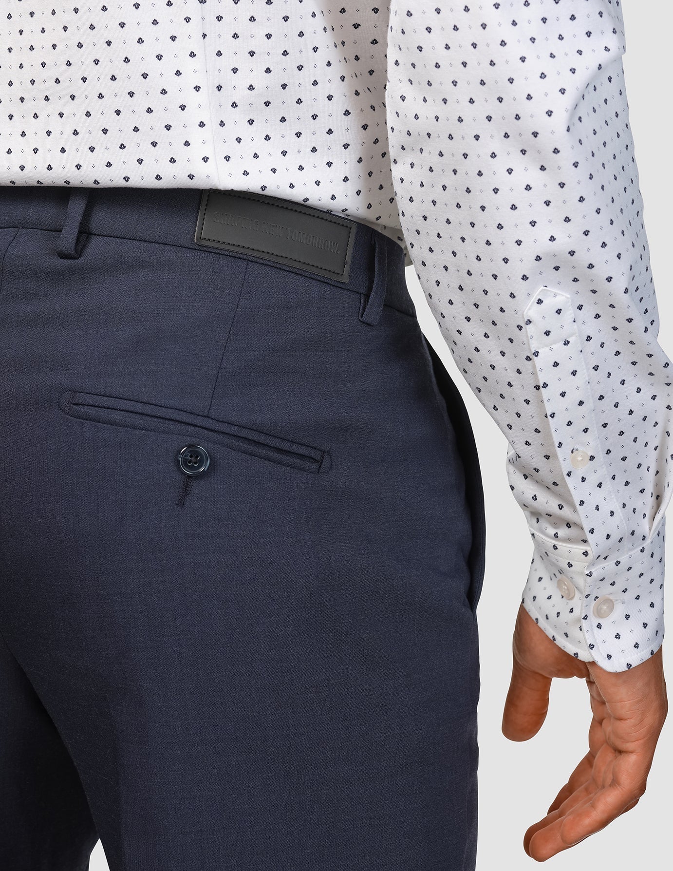 Tech Wool Suit Pants Slim Navy