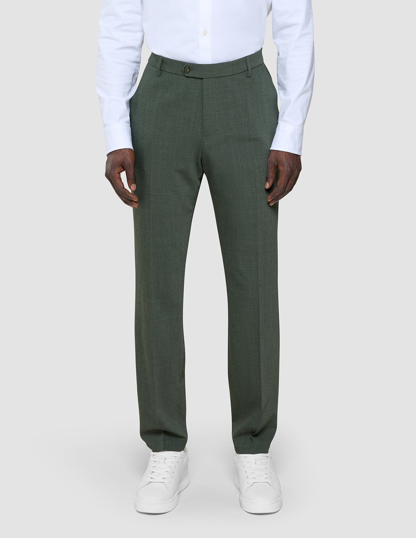 Tech Wool Suit Pants Slim Green Night