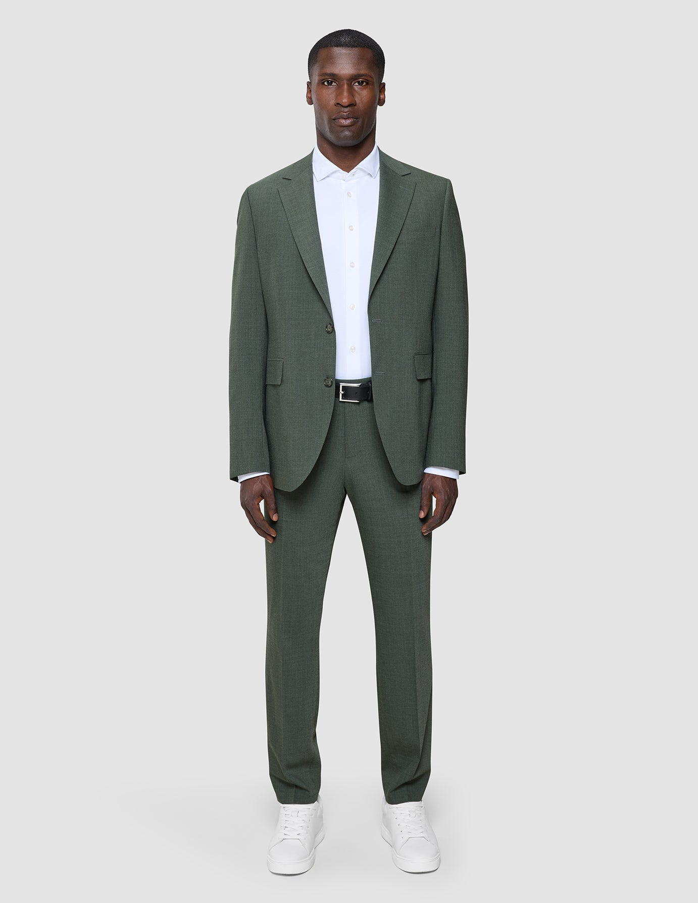 Tech Wool Suit Pants Slim Green Night