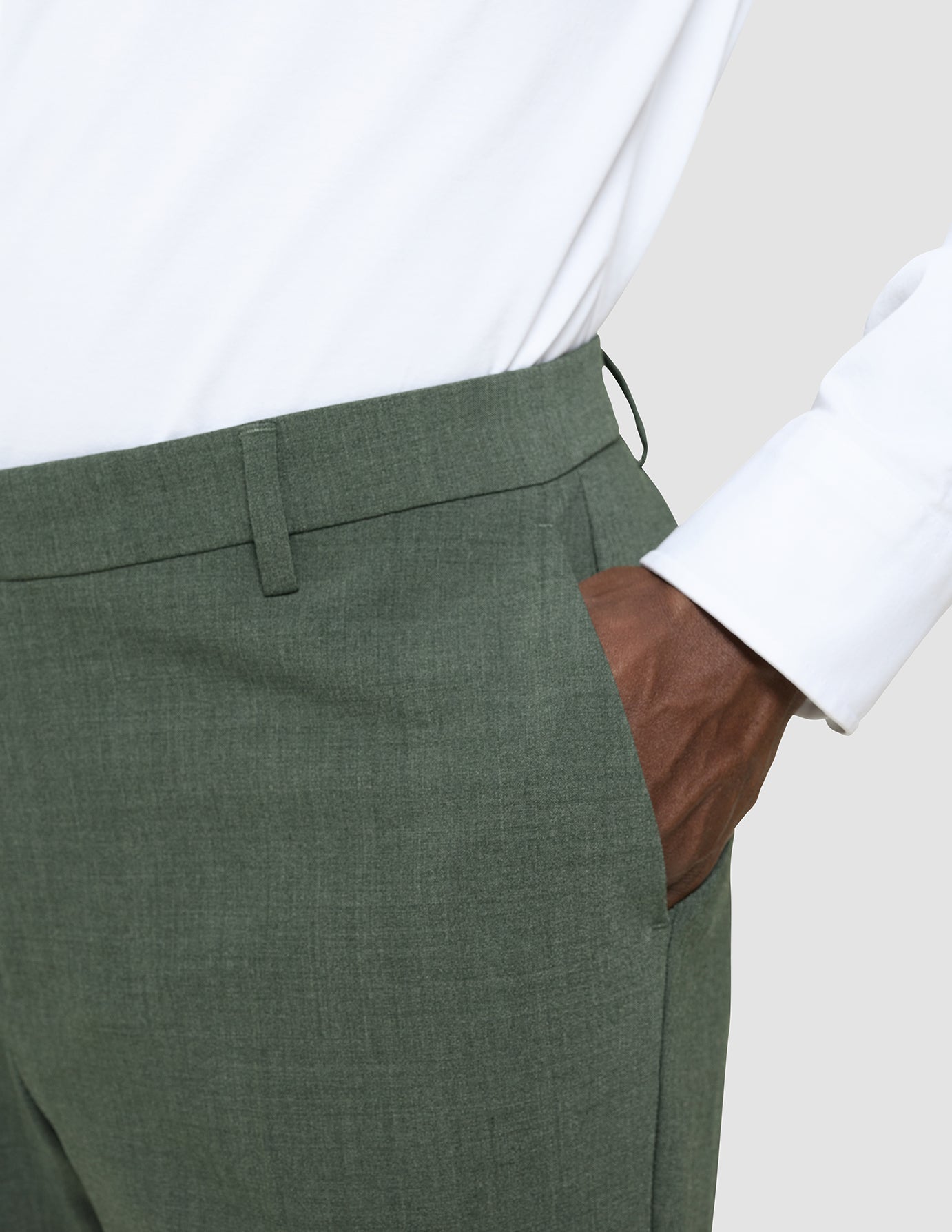 Tech Wool Suit Pants Slim Green Night