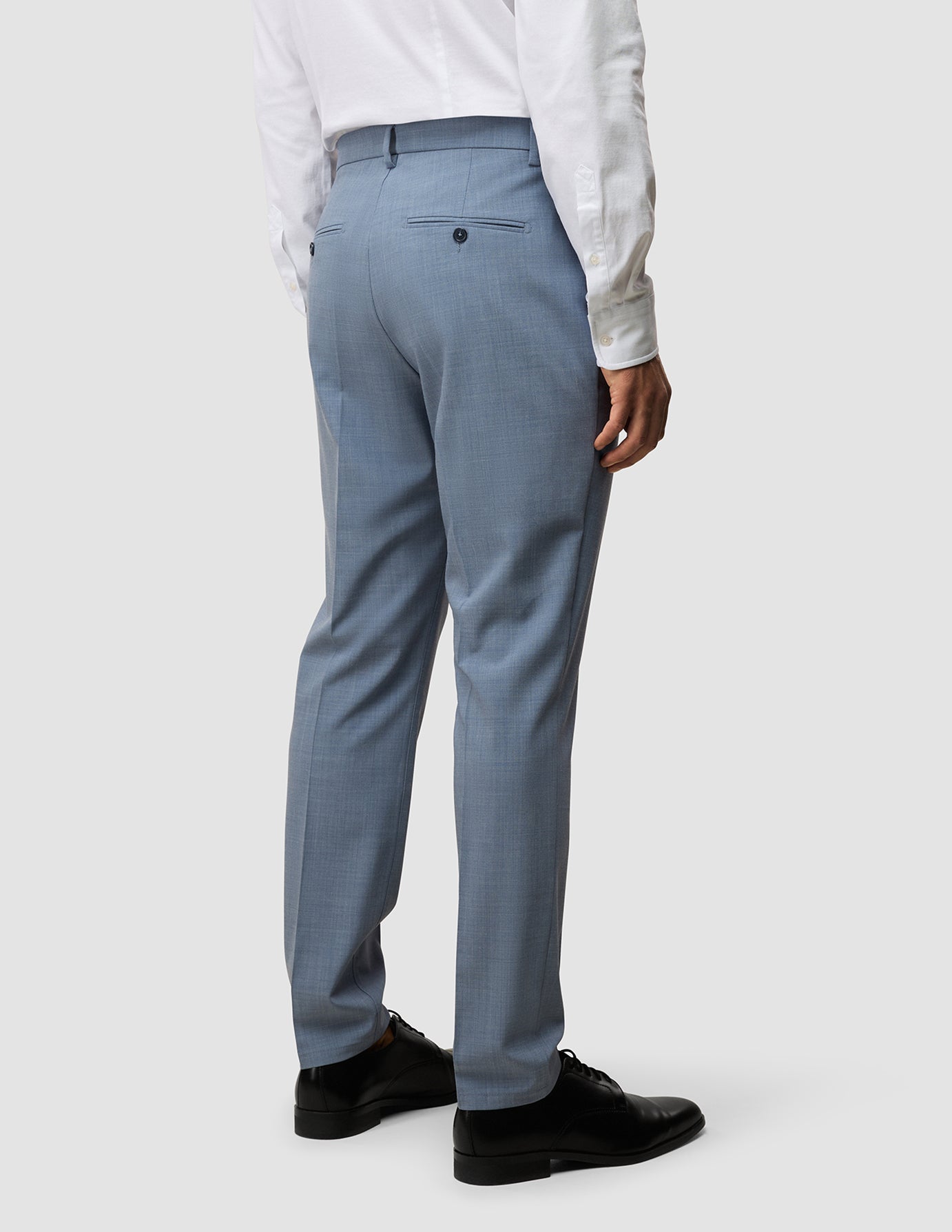 Tech Wool Suit Pants Slim Light Blue