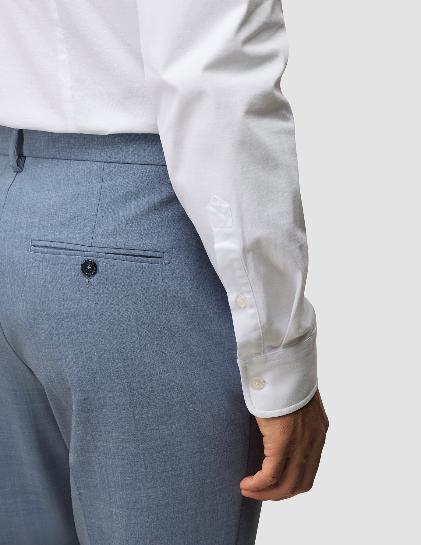 Tech Wool Suit Pants Slim Light Blue