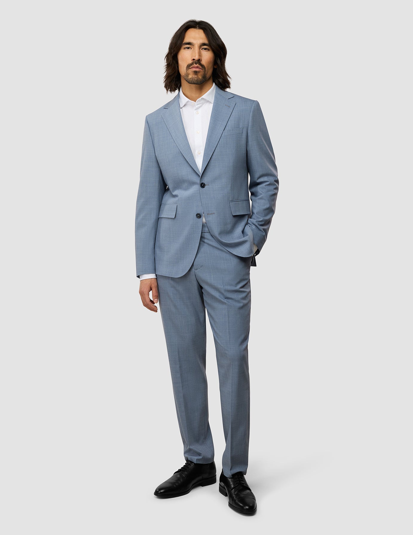 Tech Wool Suit Pants Regular Light Blue