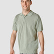 Textured Knitted Short Sleeve Polo Shirt Calm Green