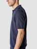 Textured Knitted Short Sleeve Polo Shirt Navy