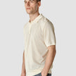 Textured Knitted Short Sleeve Polo Shirt Buttercream