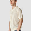 Textured Knitted Short Sleeve Polo Shirt Buttercream
