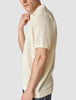 Textured Knitted Short Sleeve Polo Shirt Buttercream