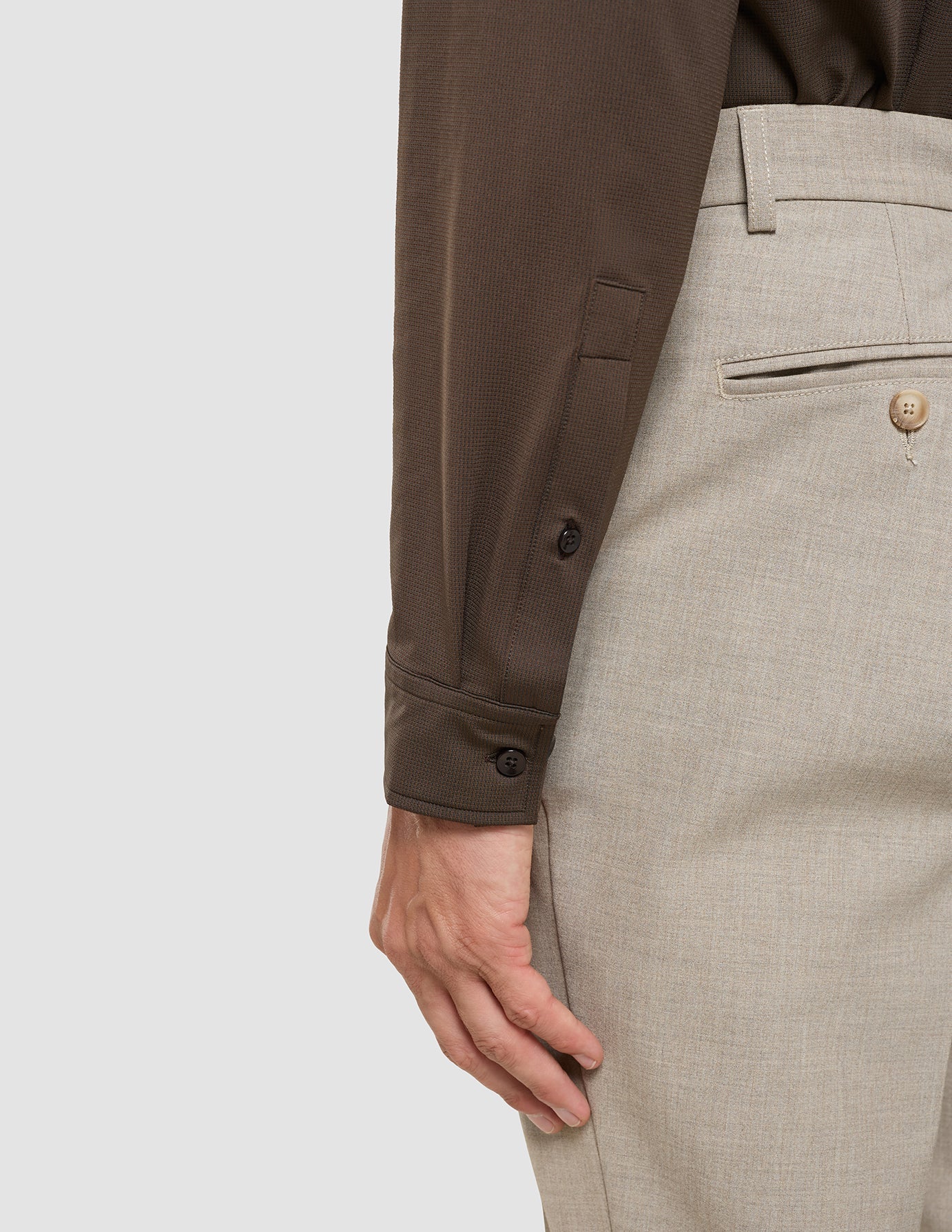 Travel Shirt Saddle Brown Slim