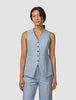 Essential Long Vest Sky Blue Melange