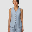 Essential Long Vest Sky Blue Melange