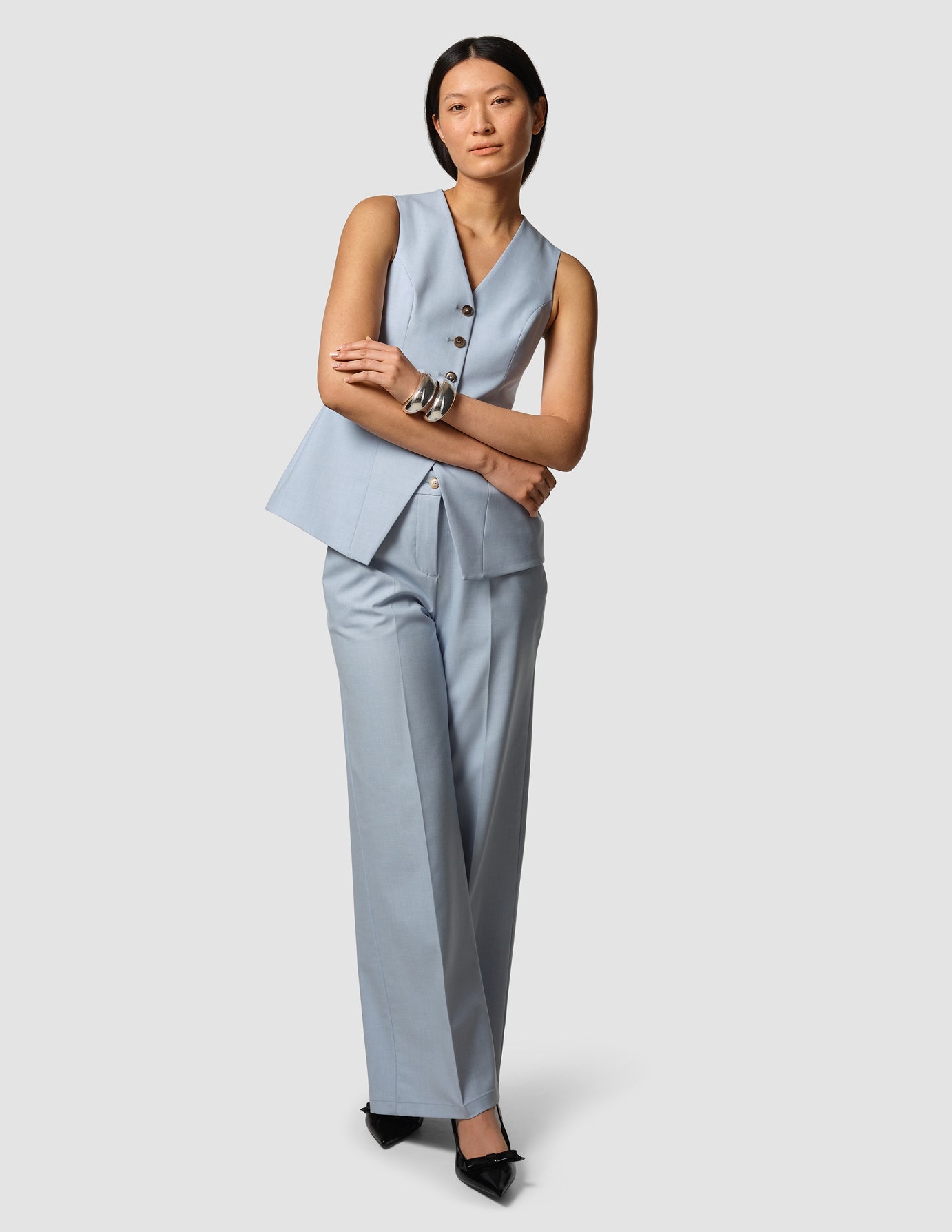 Essential Set Long Vest & Wide Pants