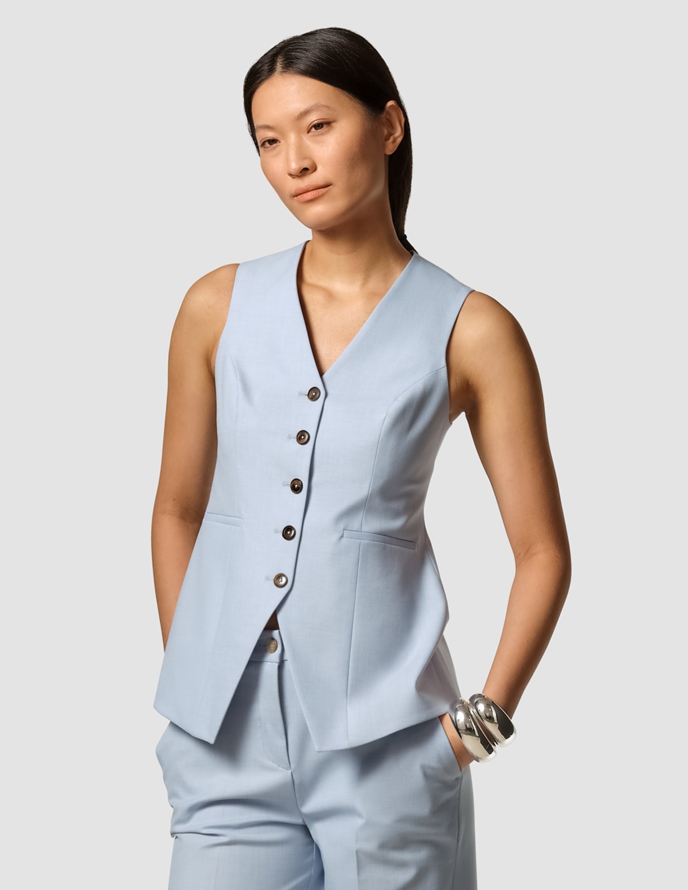 Essential Set Long Vest & Wide Pants