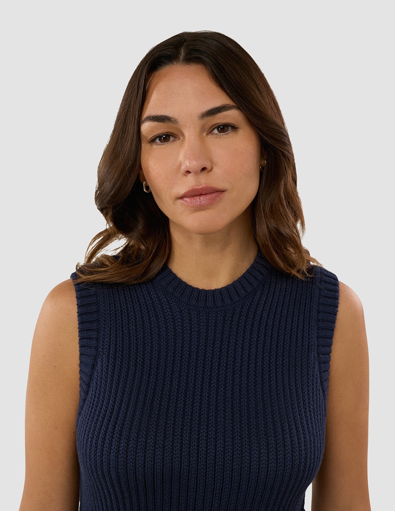 Women's Structured Knit Top Navy
