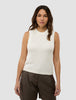 Women's Structured Knit Top Off White