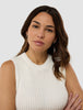 Women's Structured Knit Top Off White