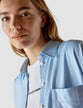 Oversized Long Sleeve Shirt Light Blue Stripes