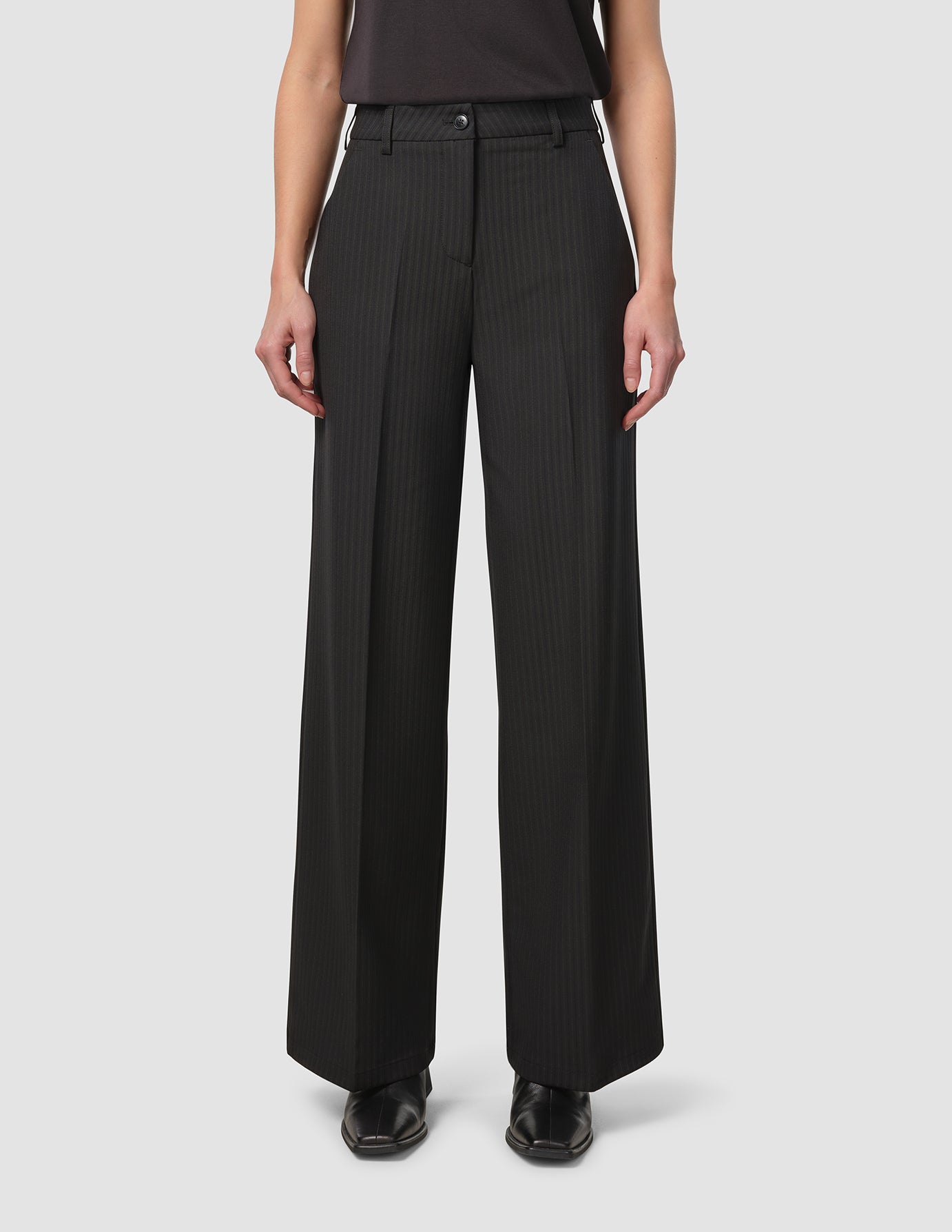 Essential Pants Wide Asphalt Pinstriped