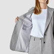 Essential Blazer Light Grey Pinstriped