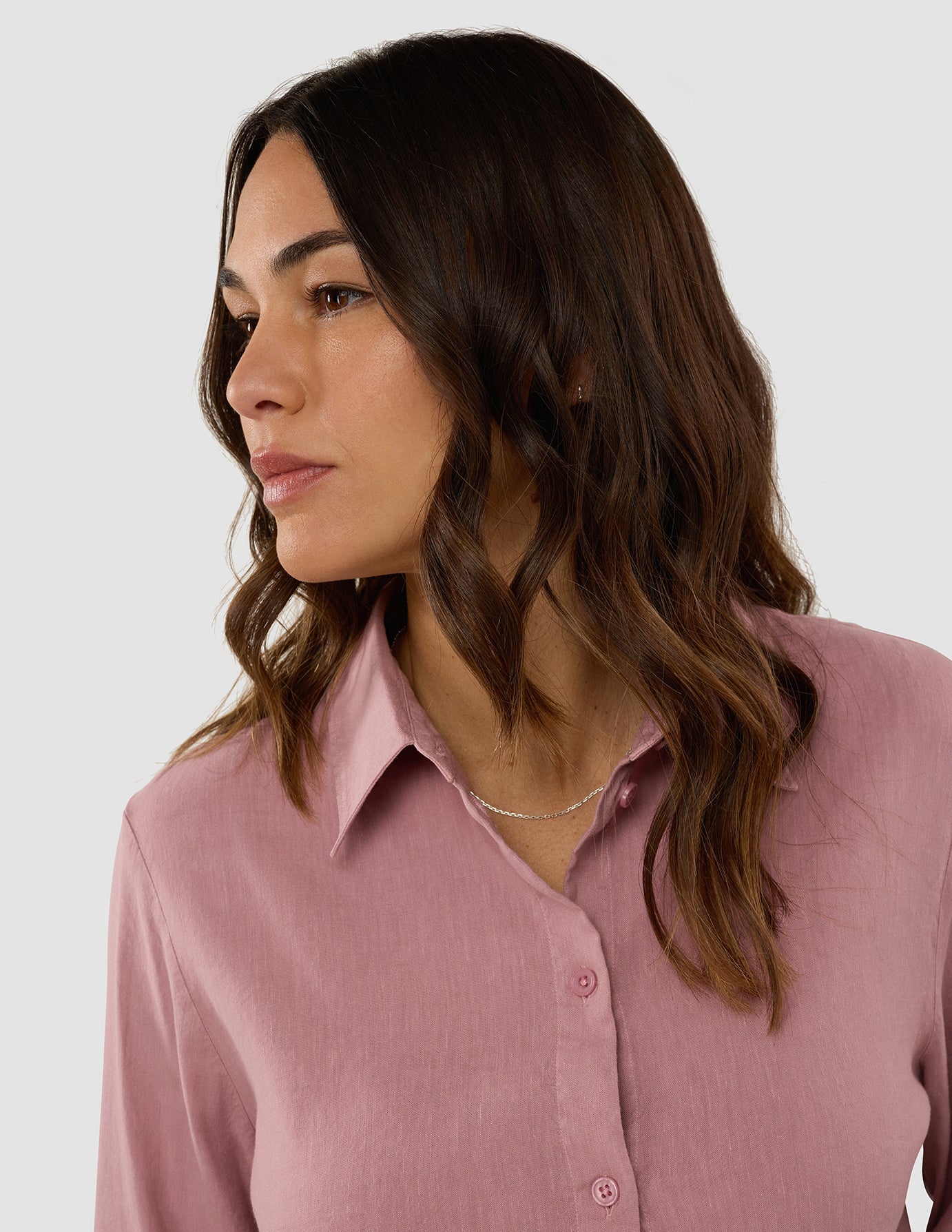 Women's Linen Shirt Dusty Cerise