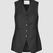 Skye Set Black Long Vest & Shorts