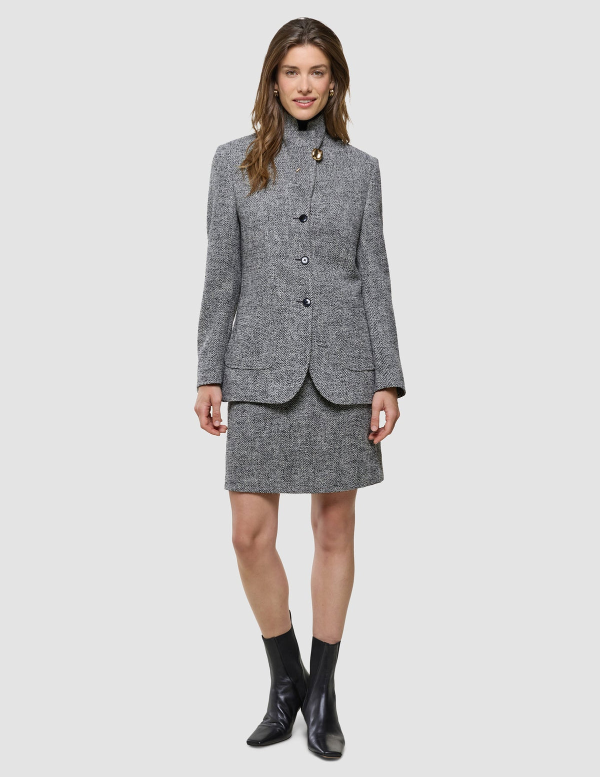 Women Ashryn Short Skirt Domino Herringbone