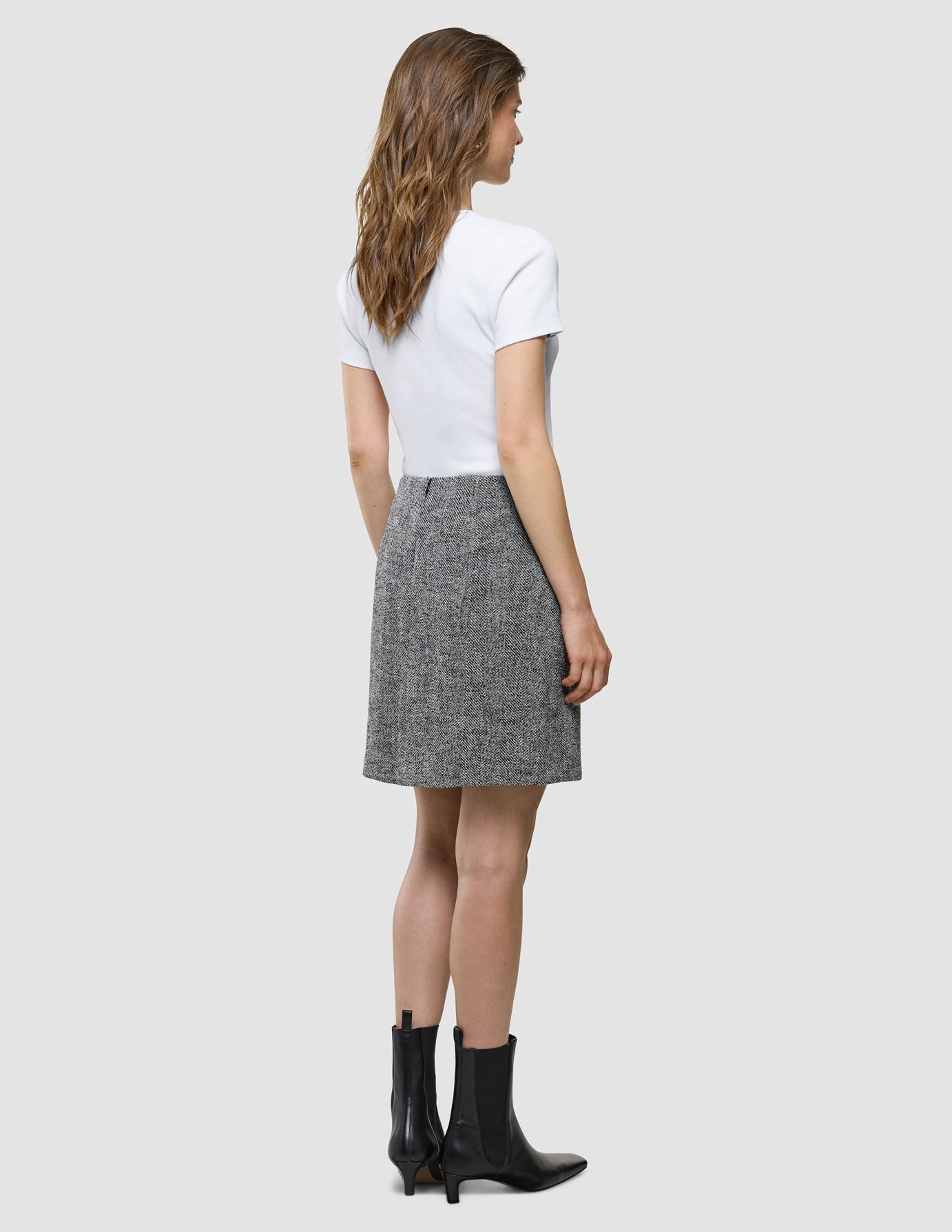 Women Ashryn Short Skirt Domino Herringbone