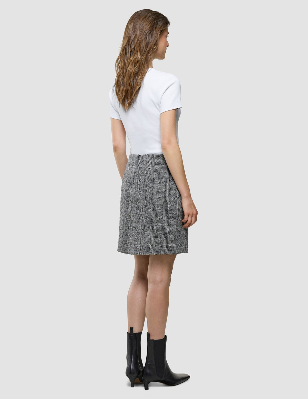 Women Ashryn Short Skirt Domino Herringbone