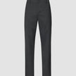 Atelier-byxor i mörkgrått, avslappnad modell i bruten twill med en ledig passform och knäppning framtill i en ren skandinavisk stil.