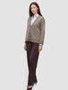 Women's Chunky Soft Wool Knit Cardigan Taupe Melange