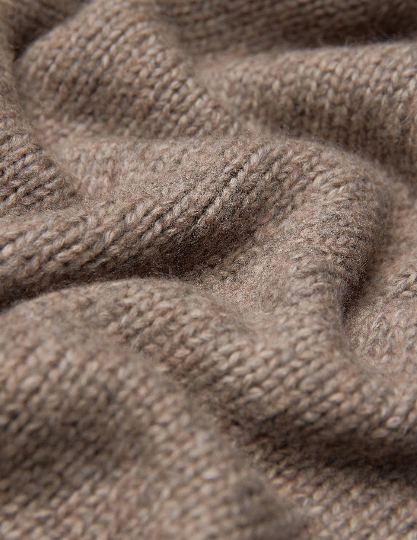 Women's Chunky Soft Wool Knit Cardigan Taupe Melange