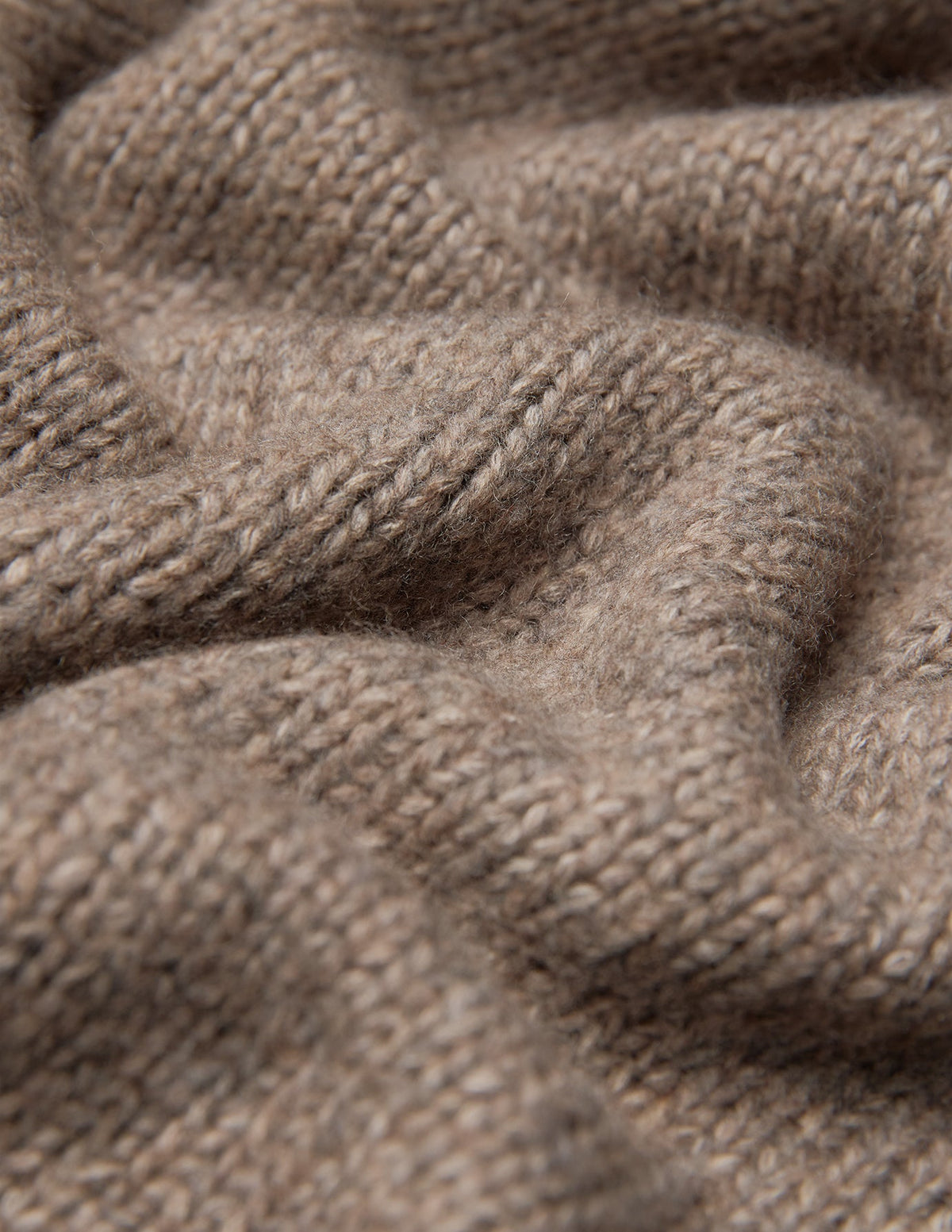 Women's Chunky Soft Wool Knit Cardigan Taupe Melange