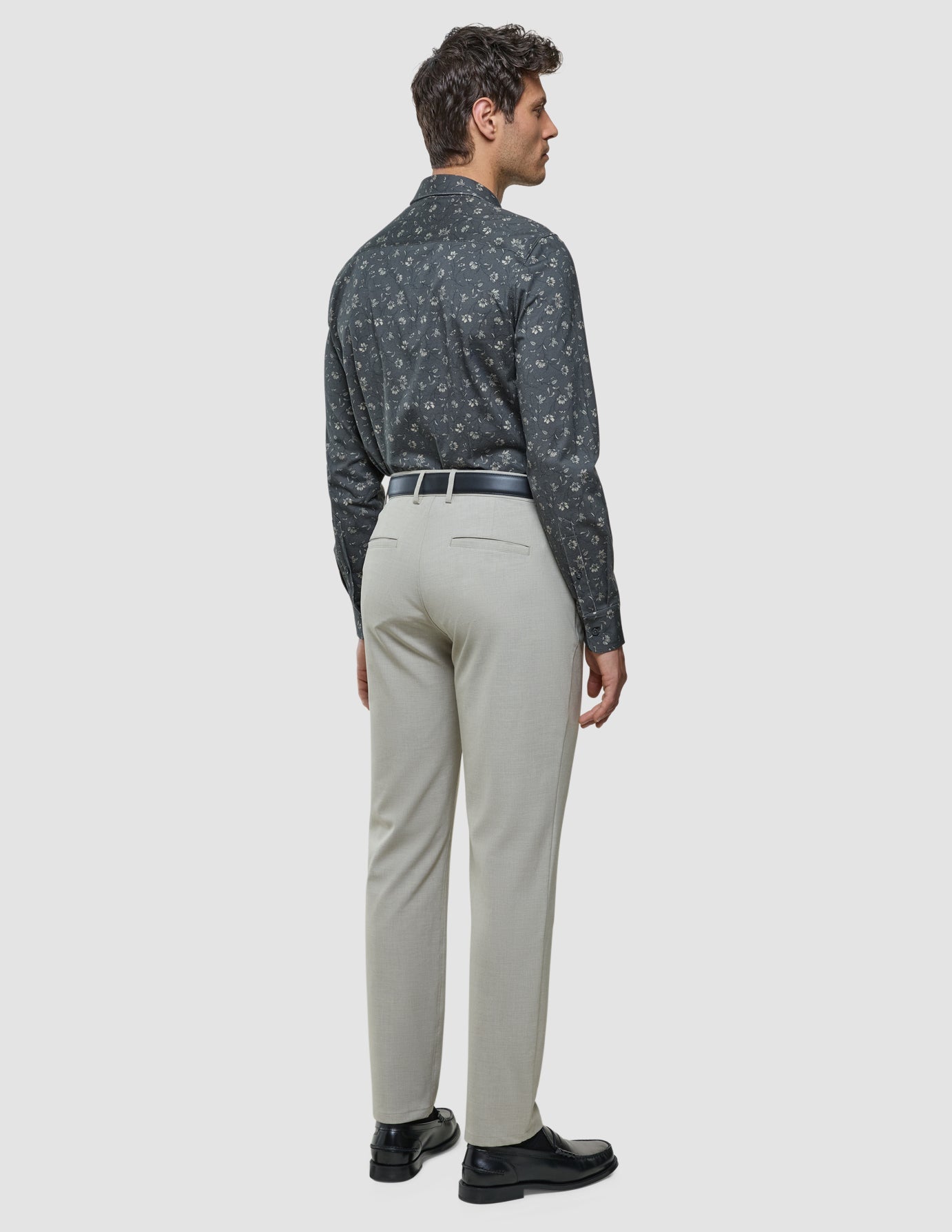 Classic Shirt Grey Floral Slim