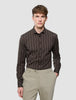 Classic Shirt Brown Pinstripes Regular