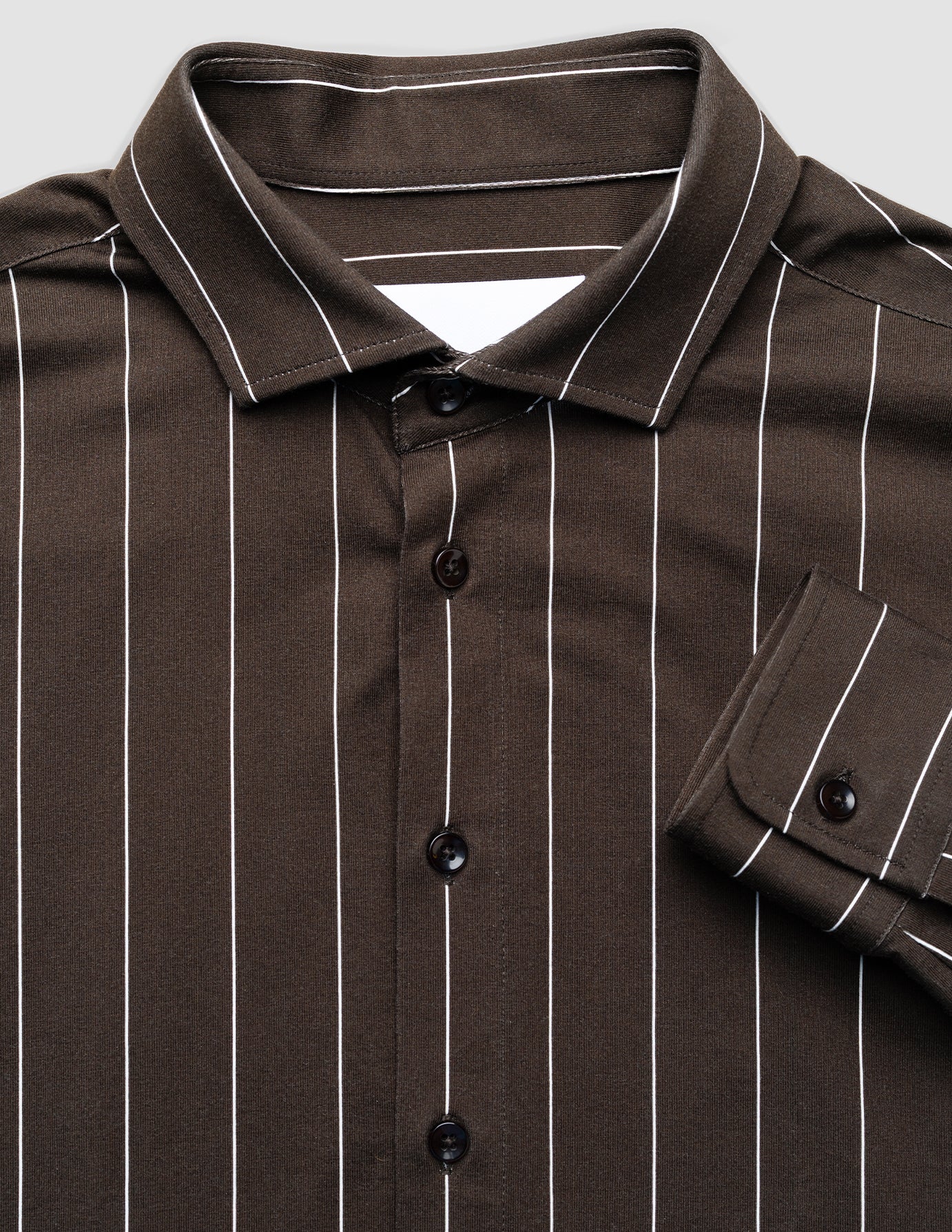 Classic Shirt Brown Pinstripes Slim