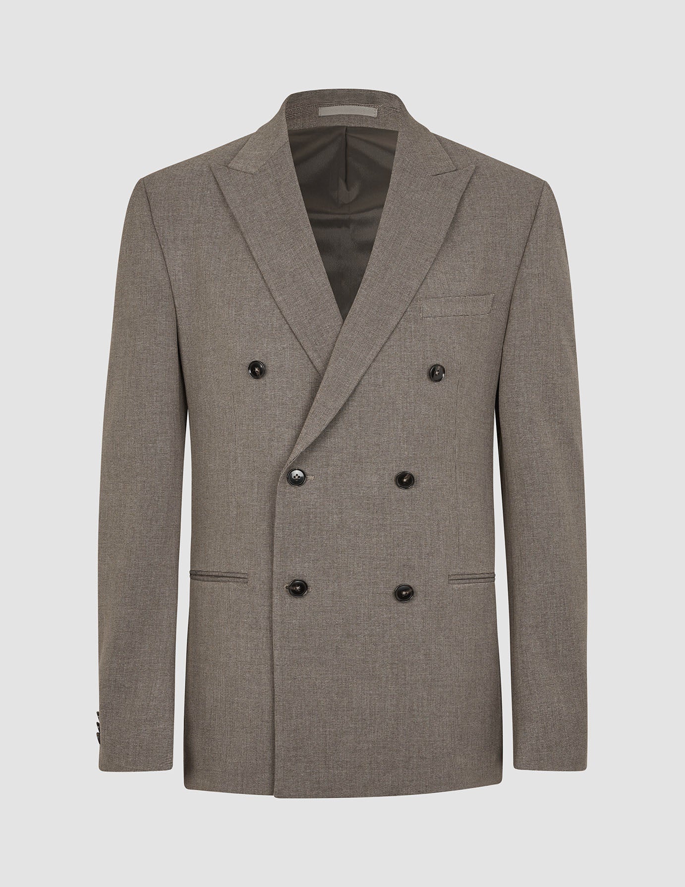 Double Breasted Essential Blazer Almond