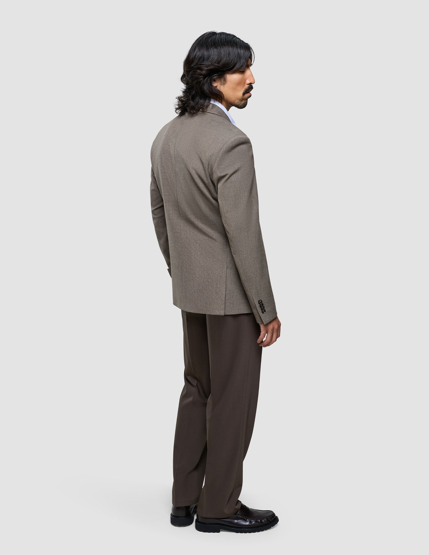 Double Breasted Essential Blazer Almond