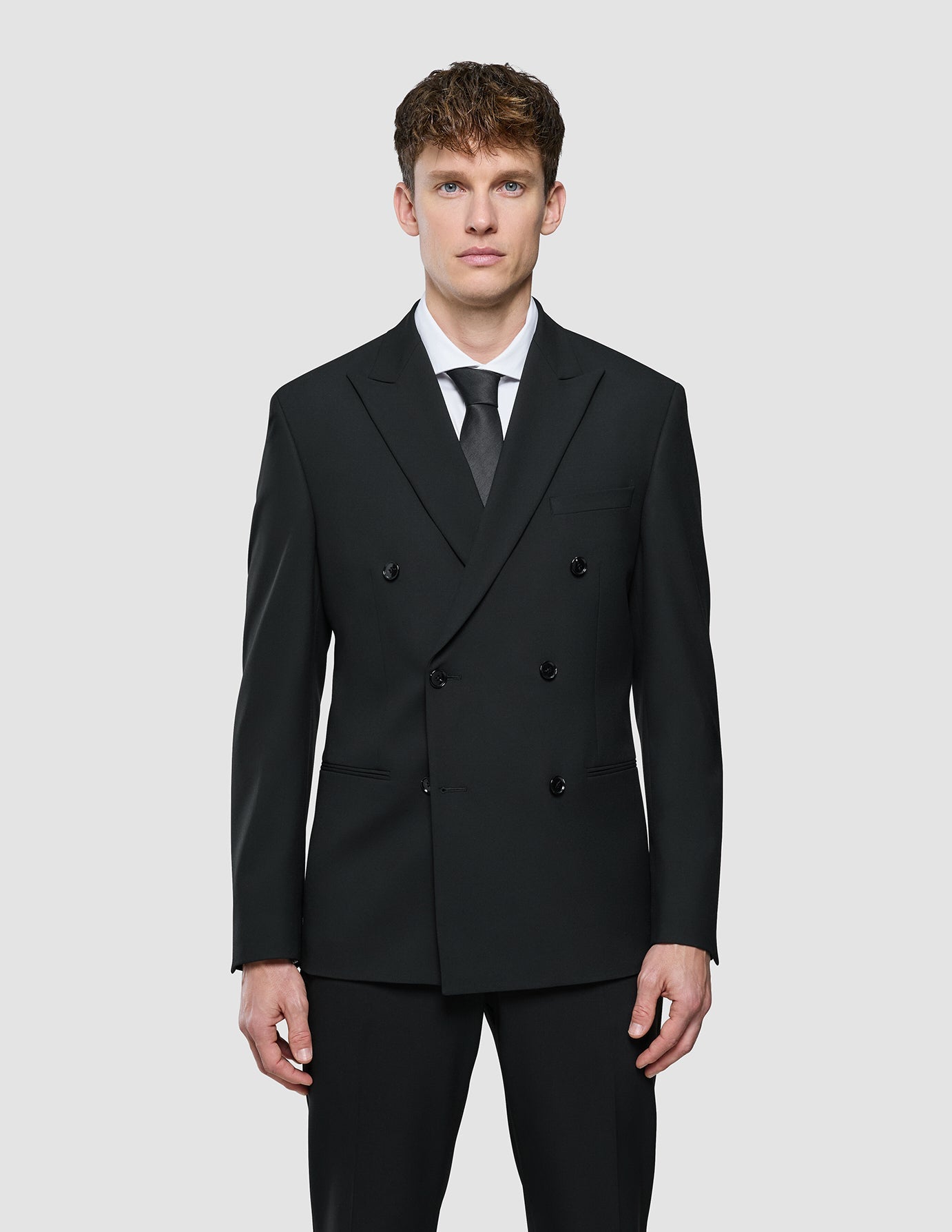 Double Breasted Essential Blazer Black